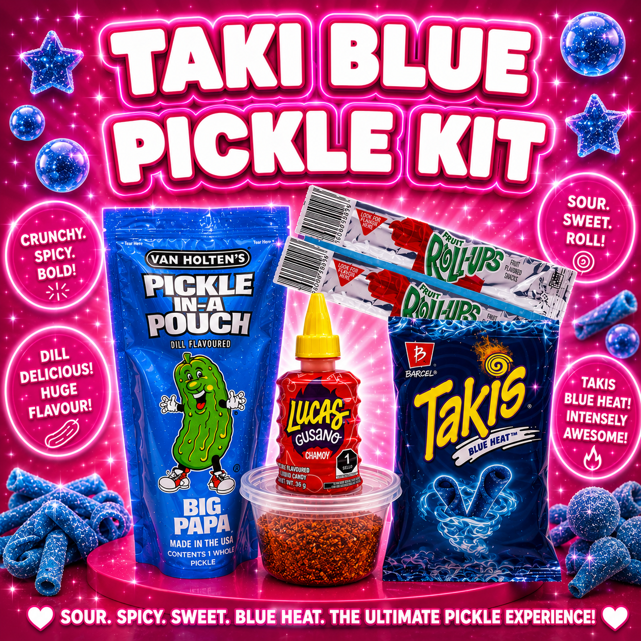Takis Blue Heat Pickle Kit